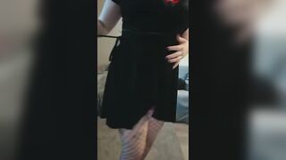 Strip tease goth nurse cosplay