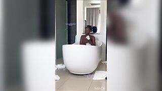 Young Darksin Beauty Bathing. Chokes on Step Fathers Cock
