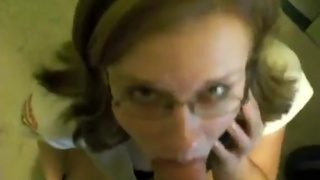 cheat cum while on the phone with boyfriend