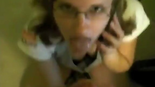 cheat cum while on the phone with boyfriend