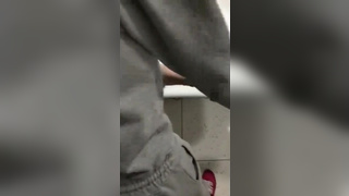 She sucks and gets fucked in the bathroom of the r