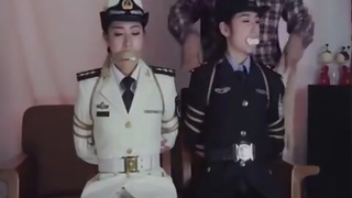 Asian officer bondage