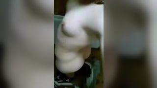 Cute teen sings as she plays with herself