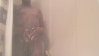 Ebony teen shower