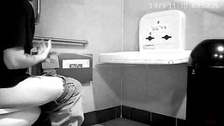 Hot teen caught peeing in public restroom