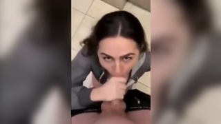 Brunette slut teen caught with cum on face