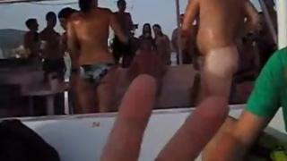 Booze Cruise Naked guy topless girl