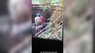 Old man caught fucking drug addict in the woods