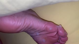 Cum on Sleeping Snoring Feet Again