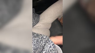 Drunk hooker passed out in car groped through pant