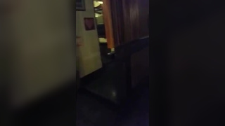 Unconscious girl stripped on table in a restaurant