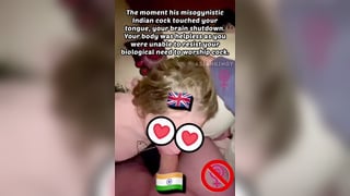 Weak Feminist submits to Misogynistic Indian Cock