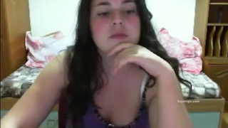 RAT webcam - Teen black haired girl masturbates