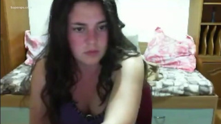 RAT webcam - Teen black haired girl masturbates