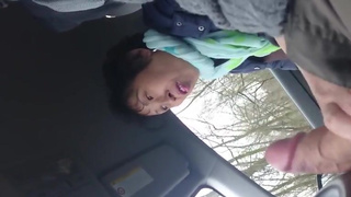 older chinese lady handjob in car (claim)