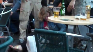 Drunk girl w/o pants at beer garden (claim)