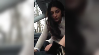 Gf reluctantly swallows in car