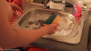 Slave Girl cleaning dishes