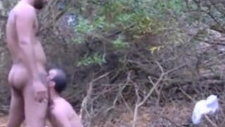 Bareback Fuck in the Woods with a Smoking Hottie