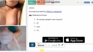 Omegle Russian Girl Moaning for me and make me Cum