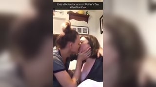 Kissing Daughter and Mother