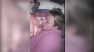 Sleeping cumshot face