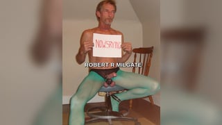 ROBERT RCHARD MILGATE AFREAK IN SHEER GREEN PANTYHOSE AND HIGH HEELS