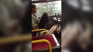 teen rubbing pussy on bus