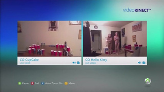 Strip beer pong with 2 girls recorded on Kinect