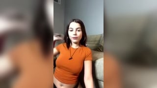 Adorable girl showing tits towards the end