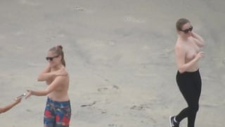 2 girls at beach really wanted pics of their tits