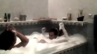 Sparkling bathroom with two sexy street babes in the Jacuzzi Hotel