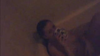 Recording girlfriend and her BFF in shower lezzing