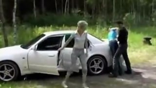 Hitchhiker forced by couple