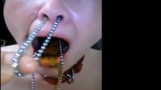 Unusual nose and throat torture with scat