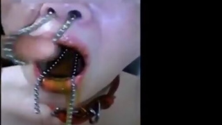 Unusual nose and throat torture with scat