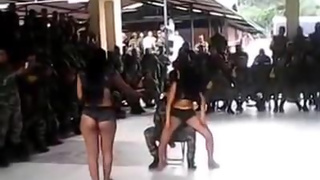 Horny strippers for peacekeepers in the Colombian jungle