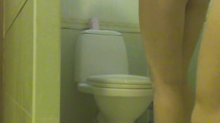 Redhead curly teen girl fucked in toilet