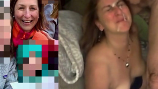 Mature American mom taking cum shots to the face