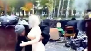 Beggar has hard sex with inflatable doll sexy fuckable babe
