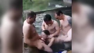 Drunk dudes use and degrade a streetwhore