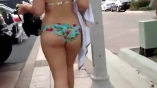 Thick bikini booty candid creep shot