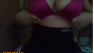 Huge tits in bra on omegle