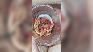 Maggots stuffing in