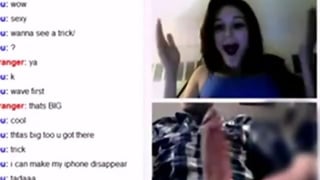 Omegle girl amazed by big cock