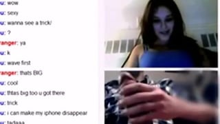Omegle girl amazed by big cock
