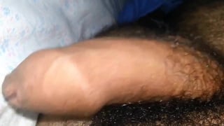 Process erection of my cock in the bed (22 year ol