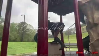 Ebony Slut Rhiley Play With Herself At The Park