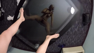 Candie Cane - Peeing on you on a glass table in a hotel POV