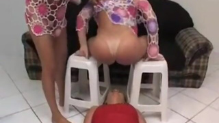 Lesbian slavegirl made to drink piss from her domina owners